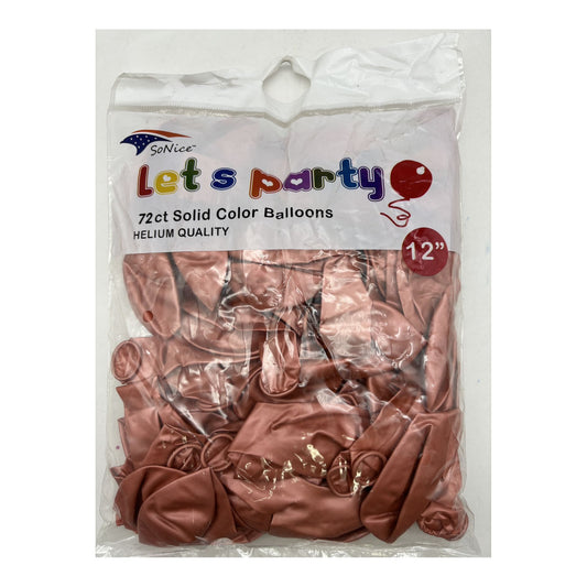 12"Latex Balloon 72 ct Rose Gold