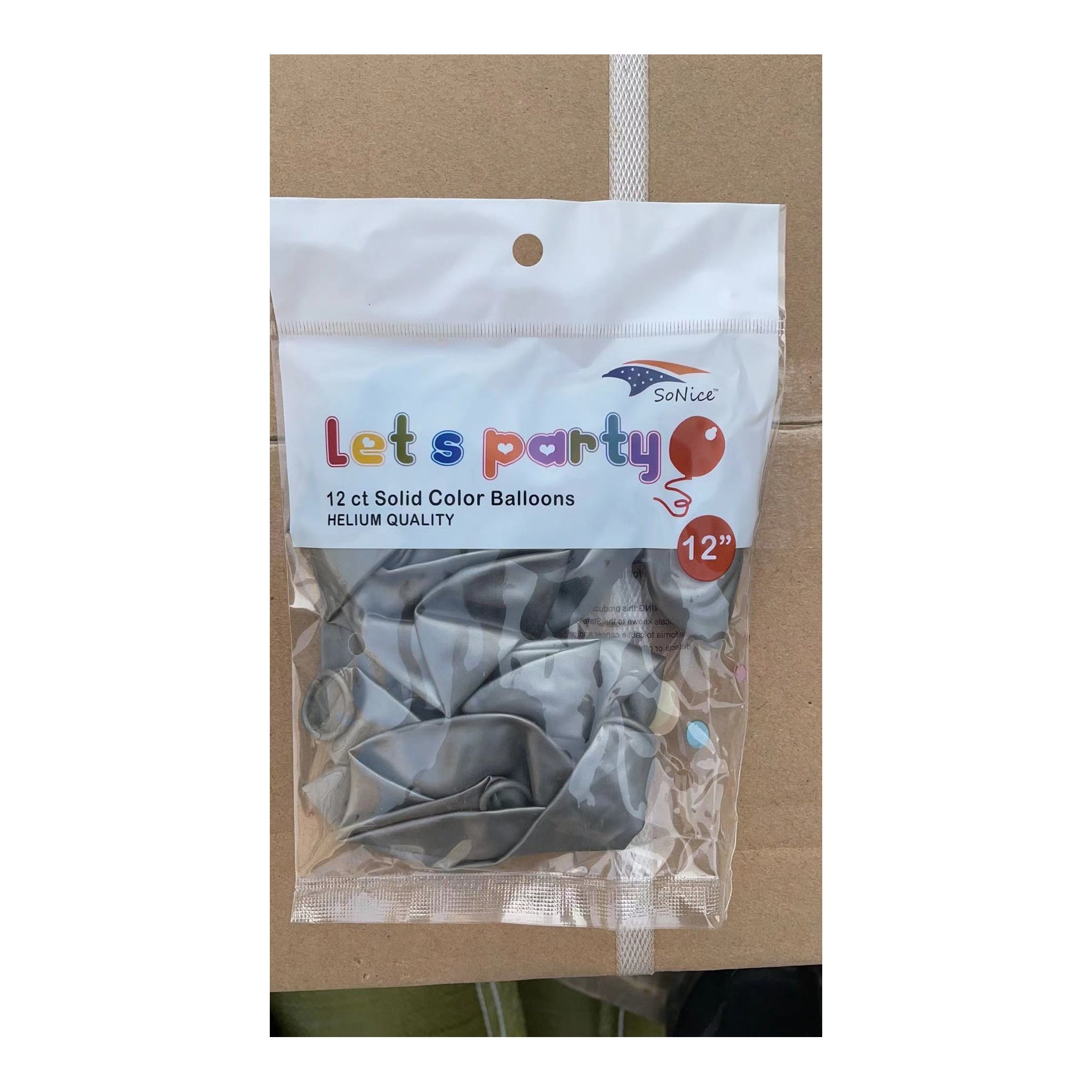 12"Balloons Silver 12 ct