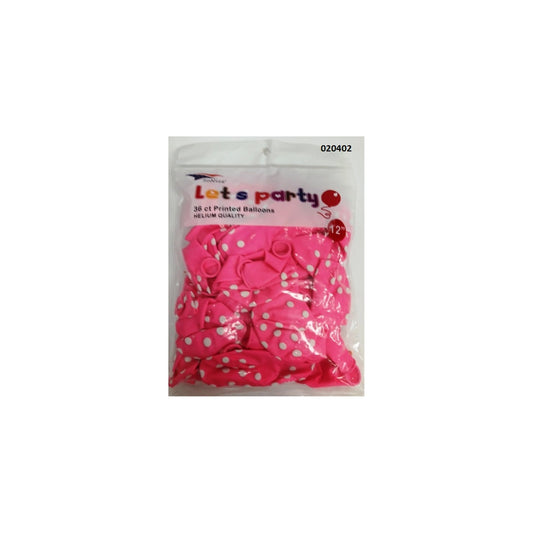 (c) 12" Balloon Dotted Light Pink 36ct