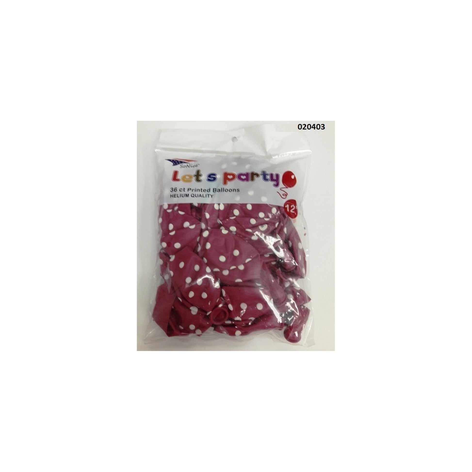 (c) 12" Balloon Dotted Fushsia 36ct