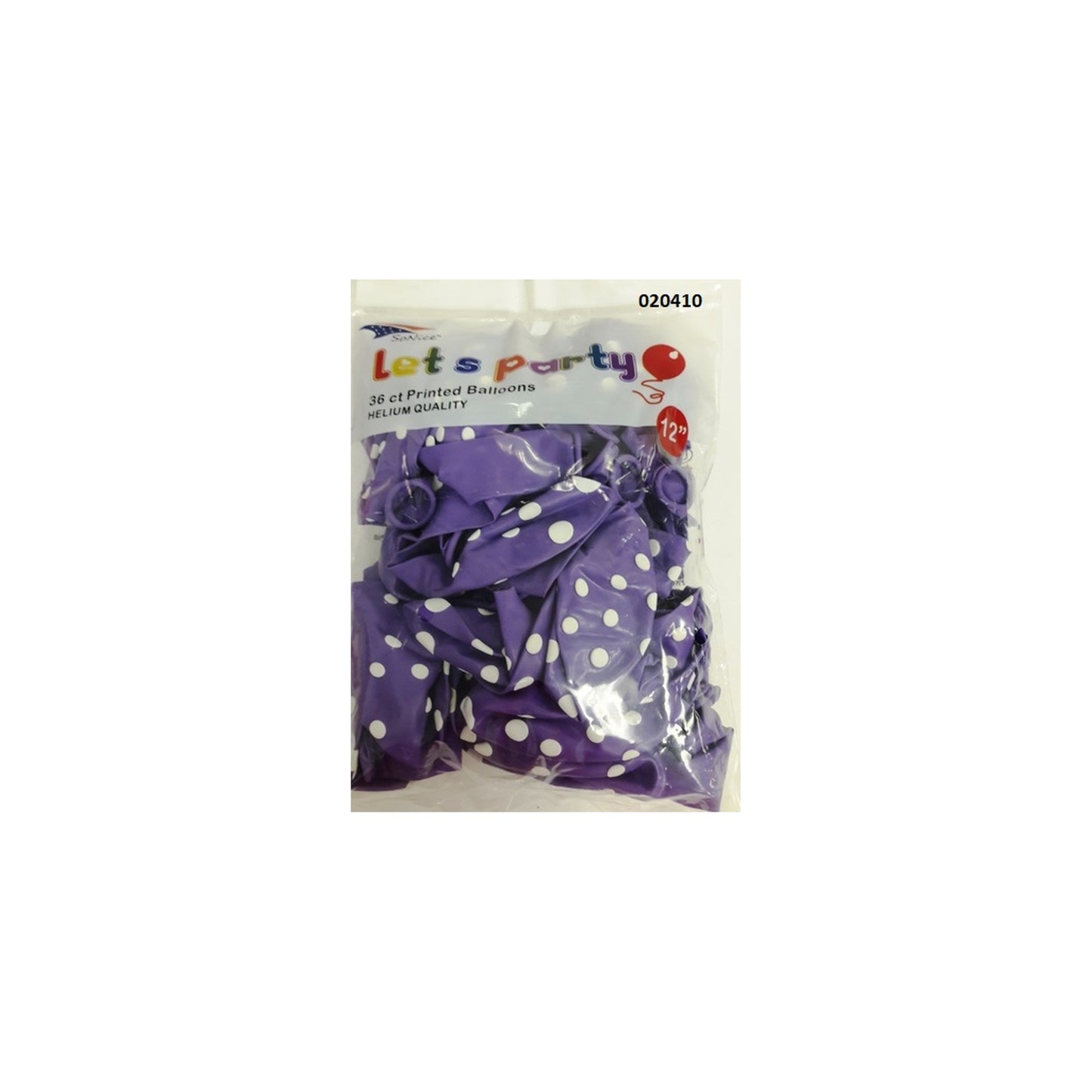 (c) 12" Balloon Dotted Purple 36ct