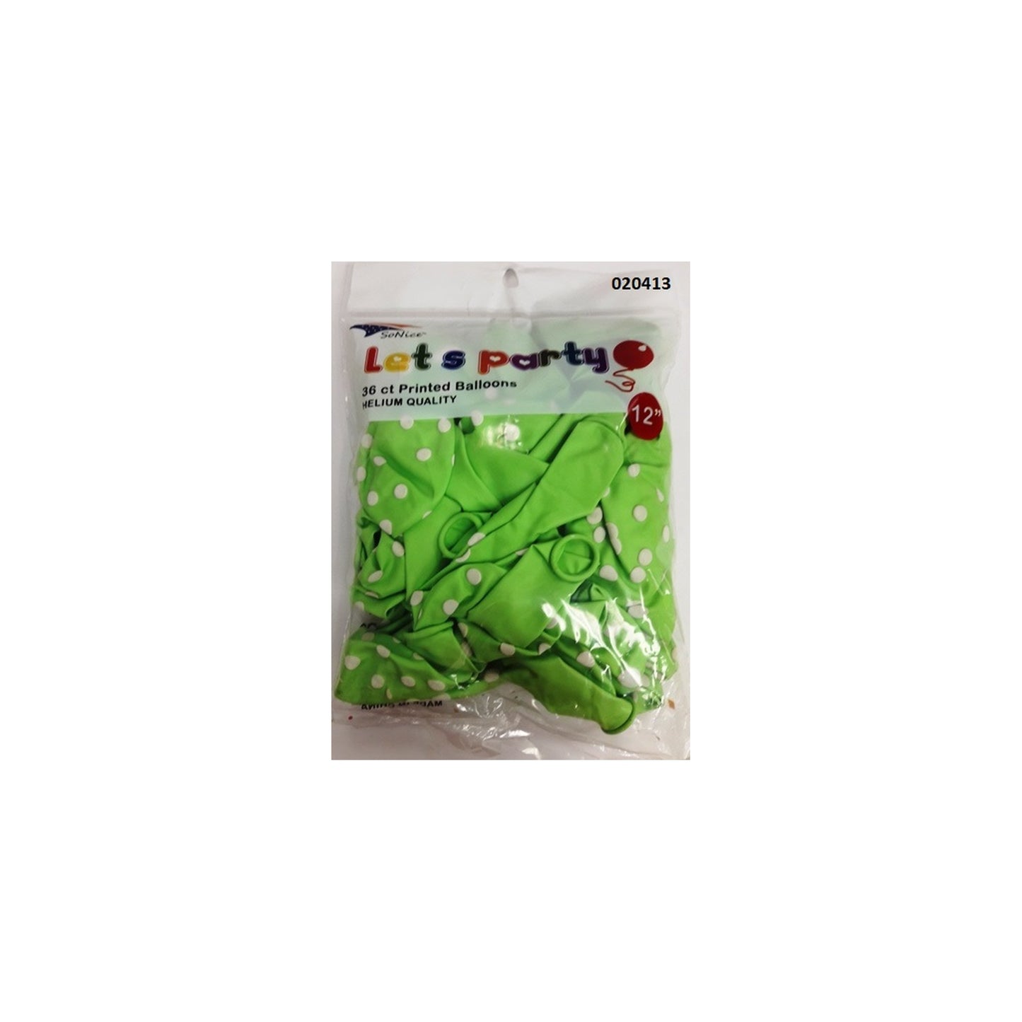(c) 12" Balloon Dotted Light Green 36ct