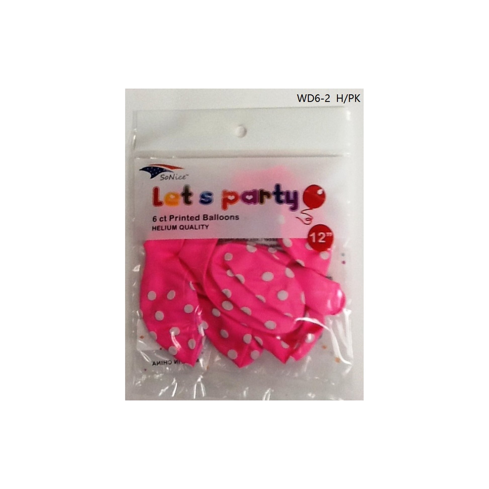 (c) Balloon Dotted Light Pink 6ct
