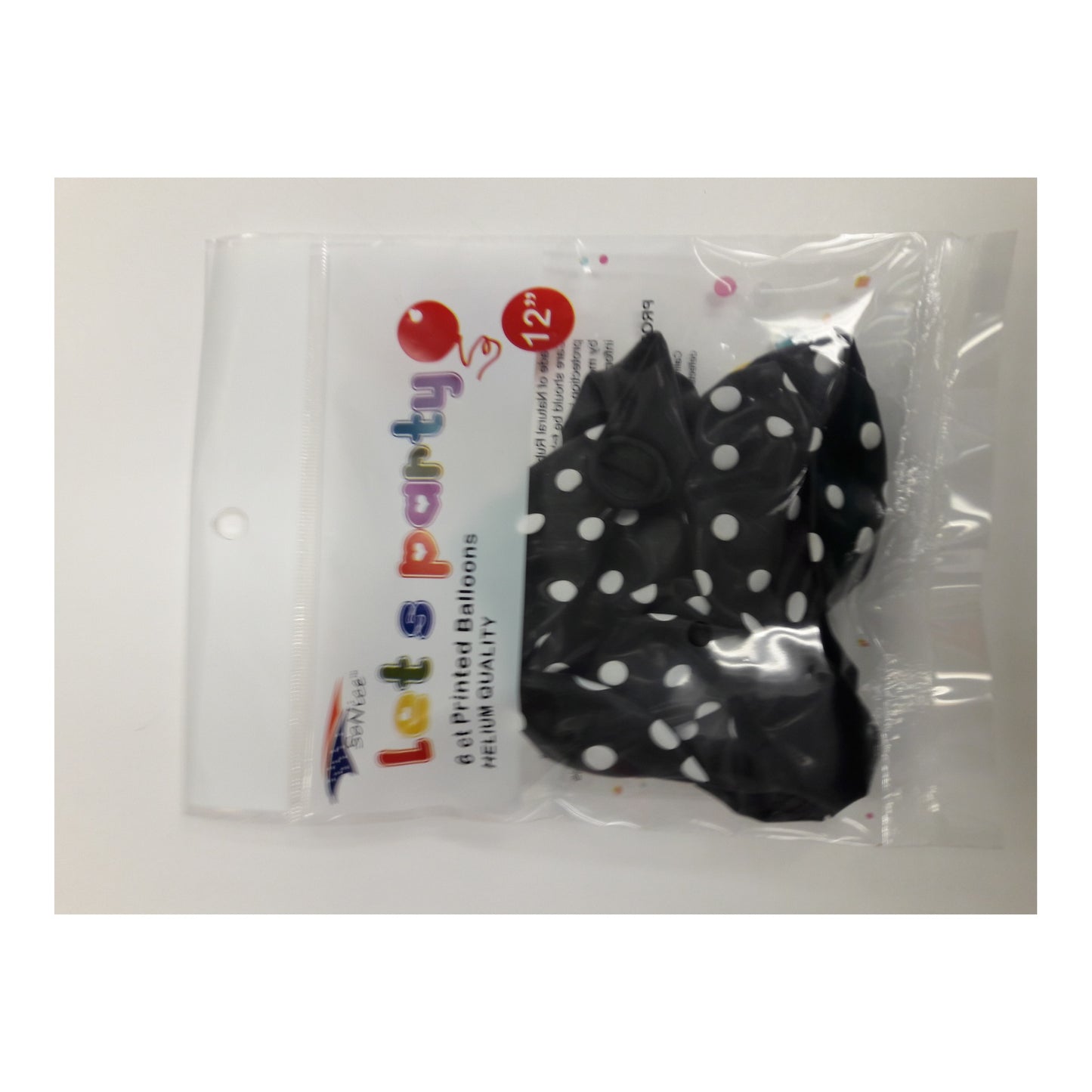 (c) Balloon Dotted Black 6ct