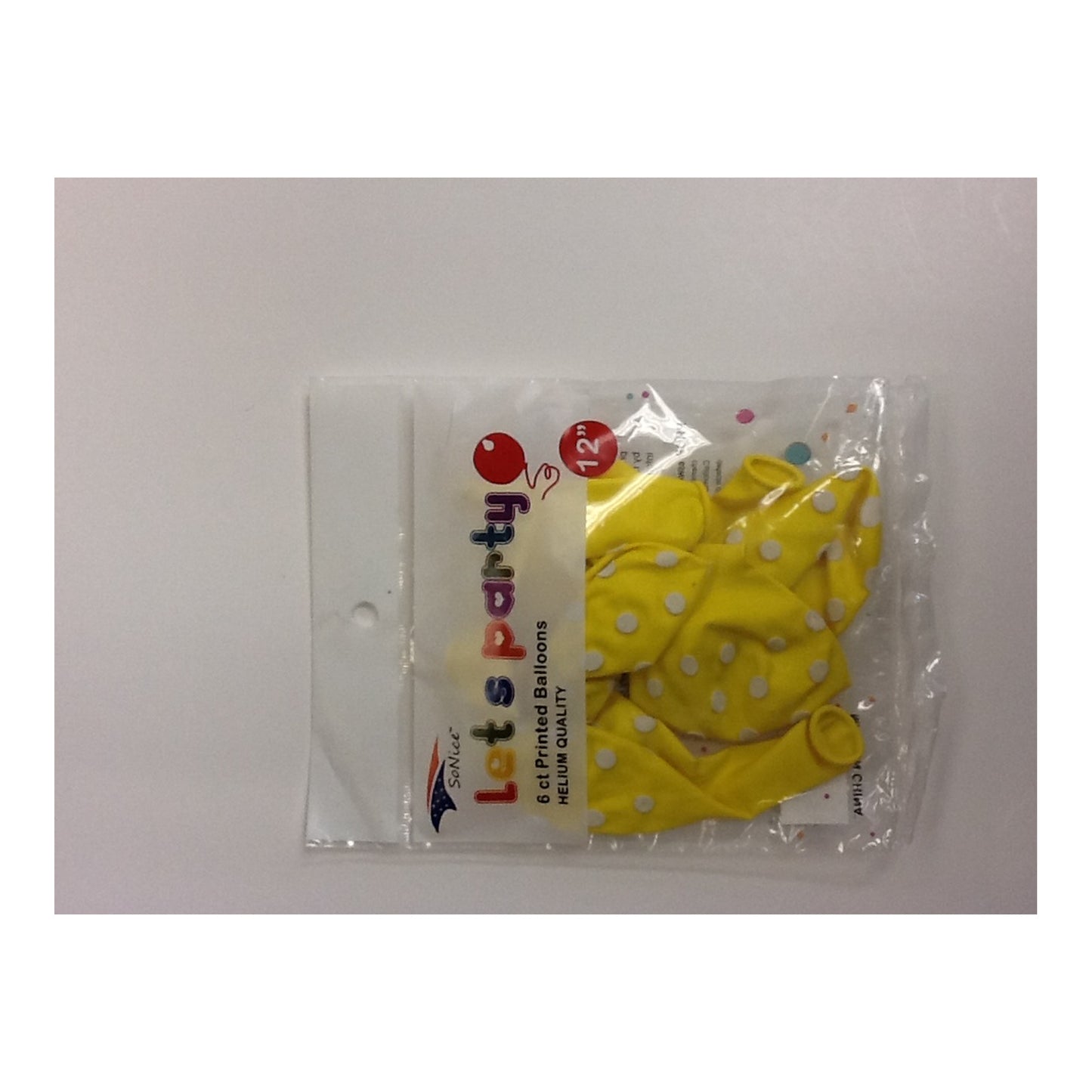 (c) Balloon Dotted Yellow 6ct