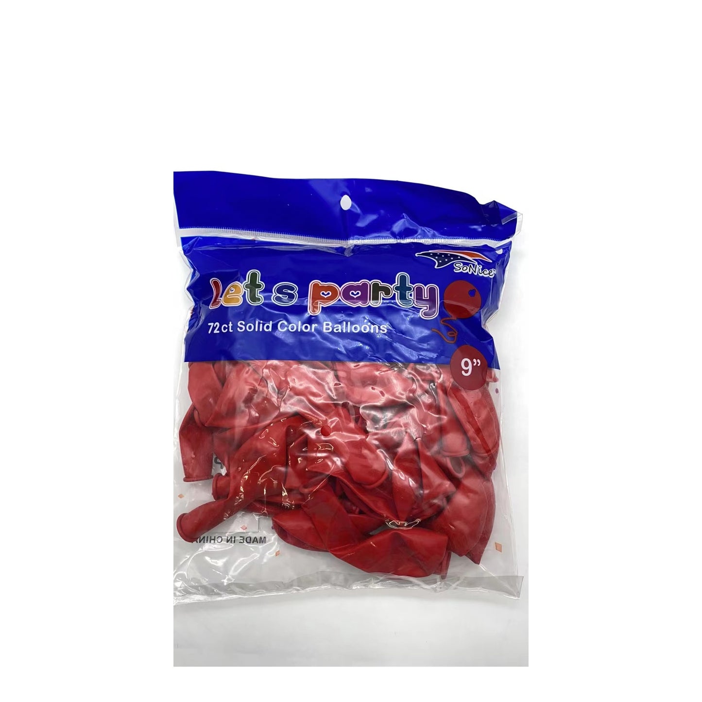 9" Balloon 72 ct Red