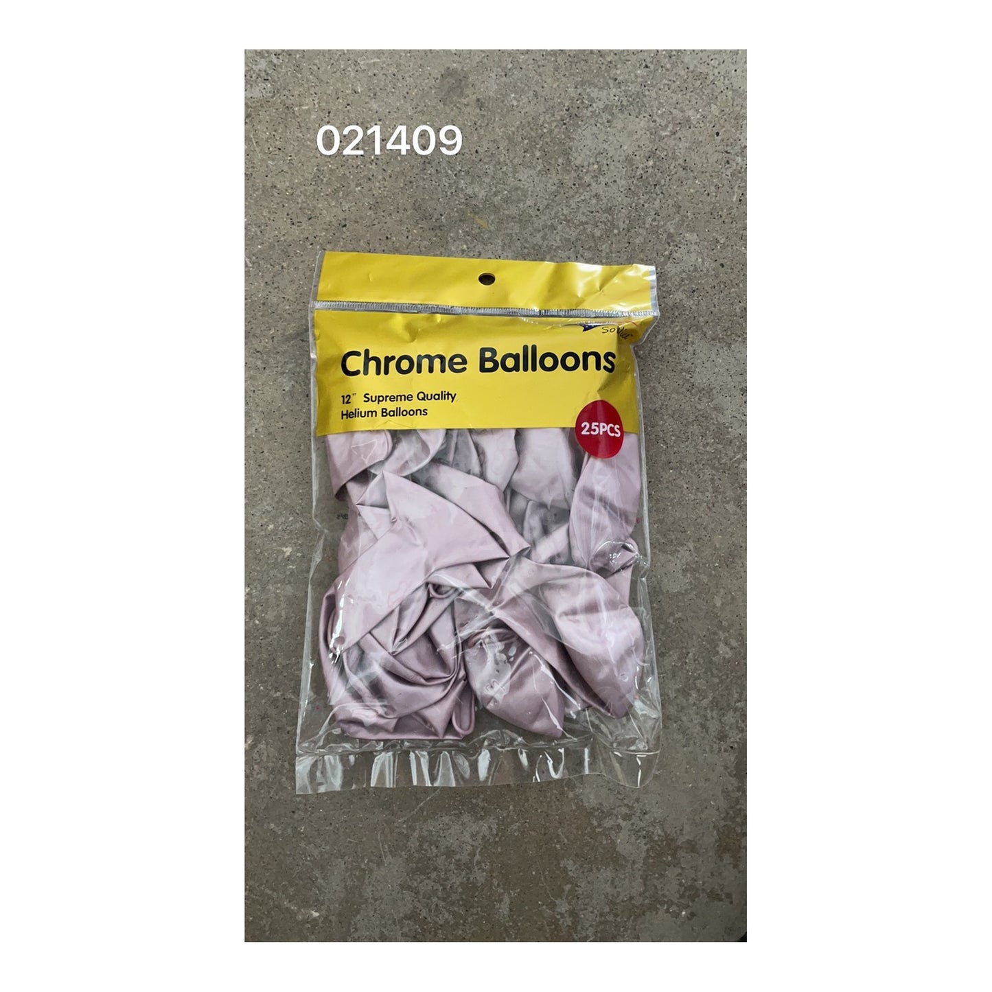 12"Chrome Balloon 25 ct Lvndr