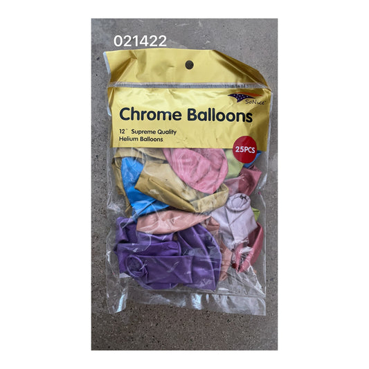 12"Chrome Balloon 25 ct Mix