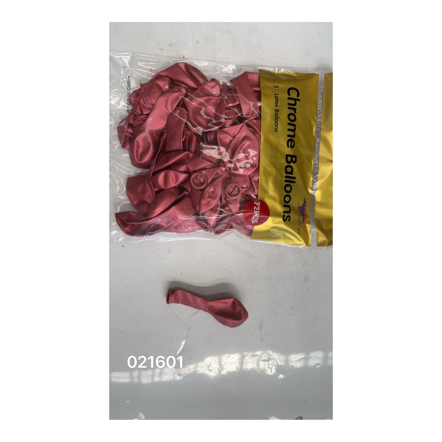 5" Chrome Balloon 72 ct Red
