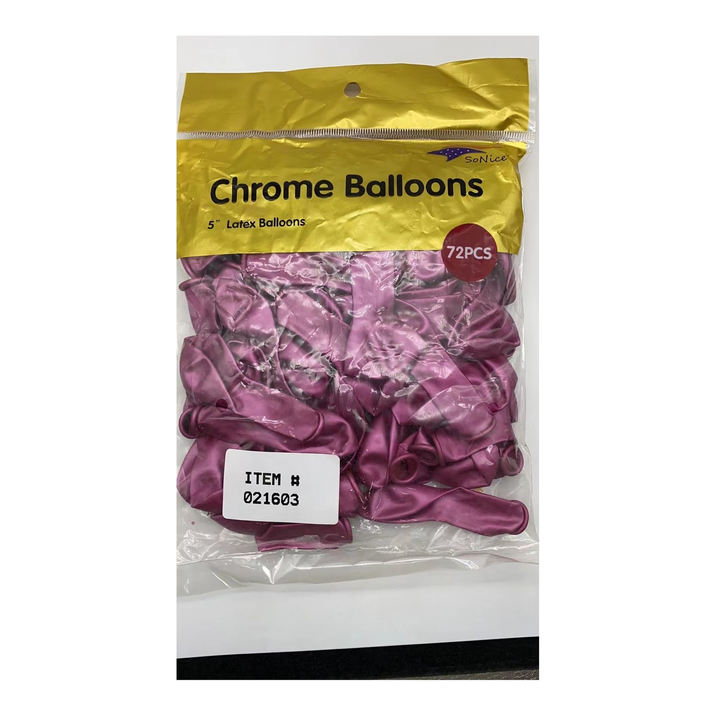5" Chrome Balloon Fuchsia \N