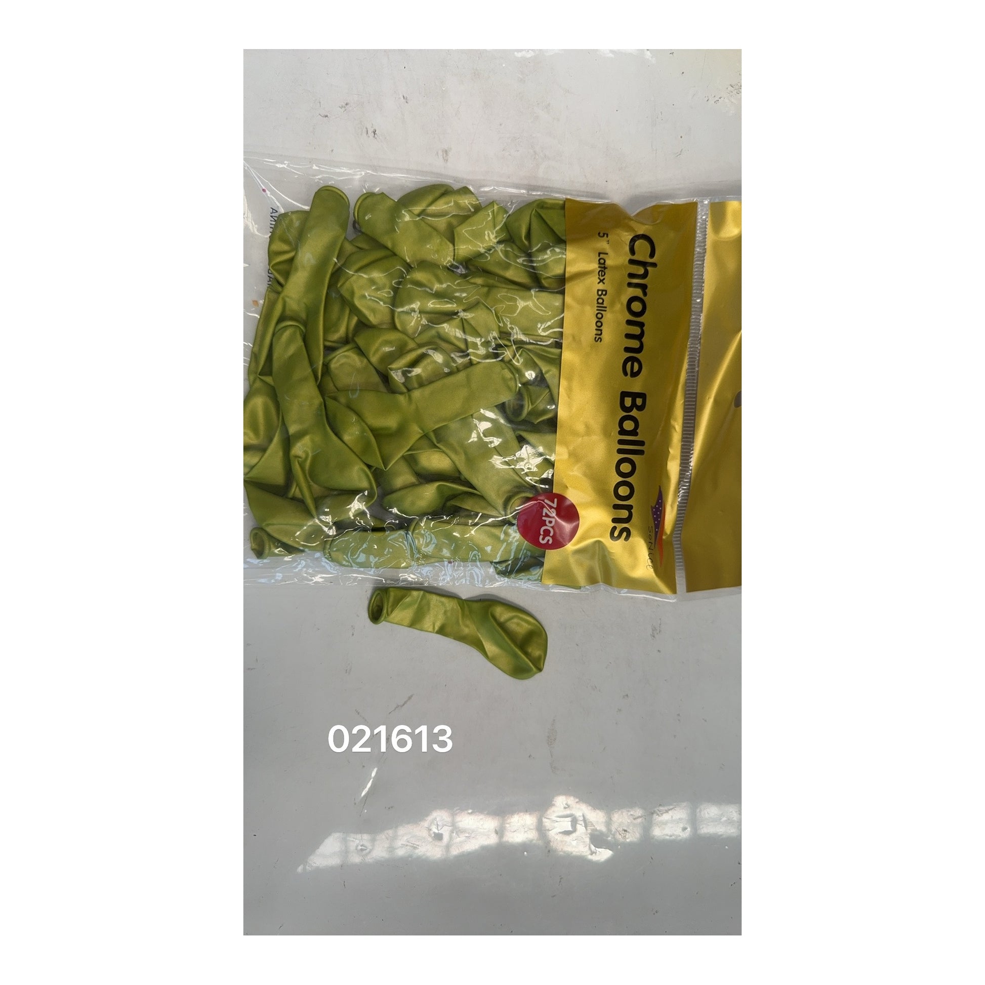 5" Chrome Balloon 72 ct Lime Green
