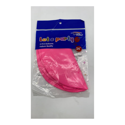 4Pc 24" Balloon Lt Pink