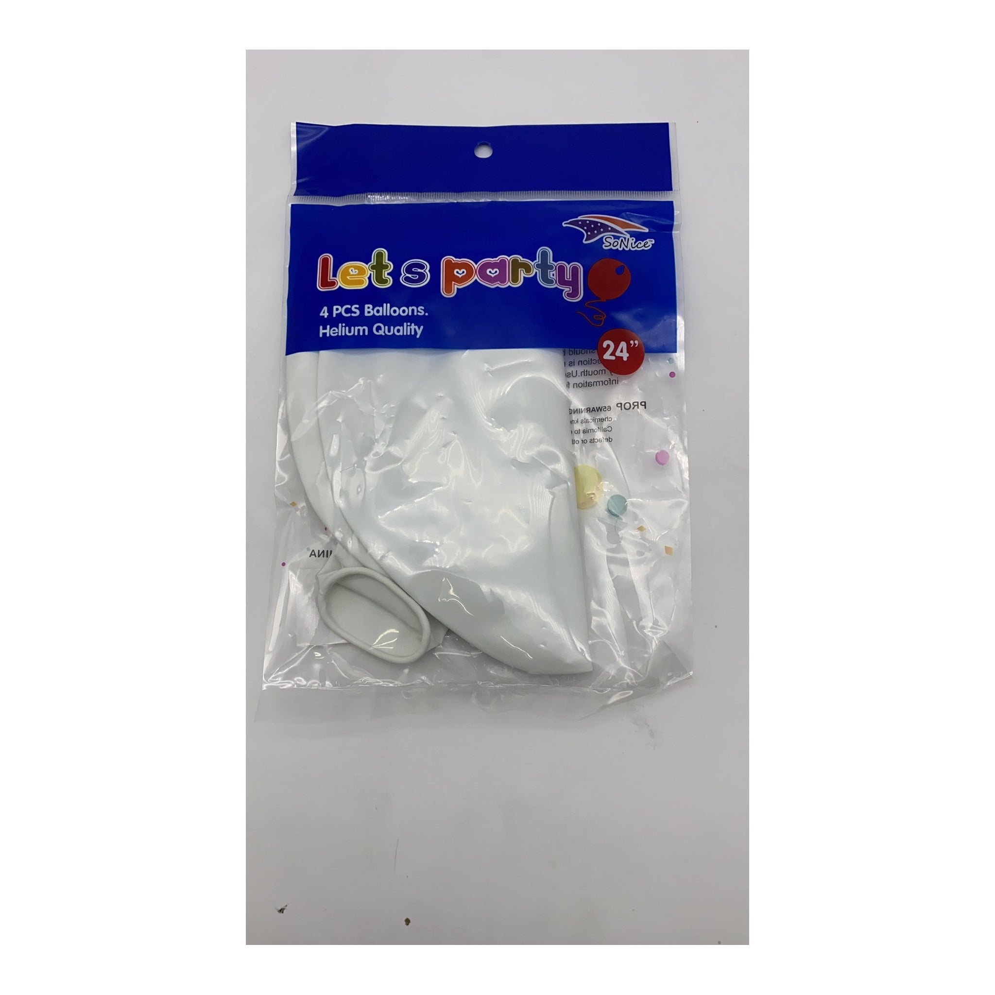 4Pc 24" Balloon White