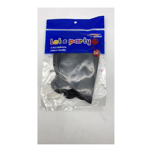 4Pc 24" Balloon Black