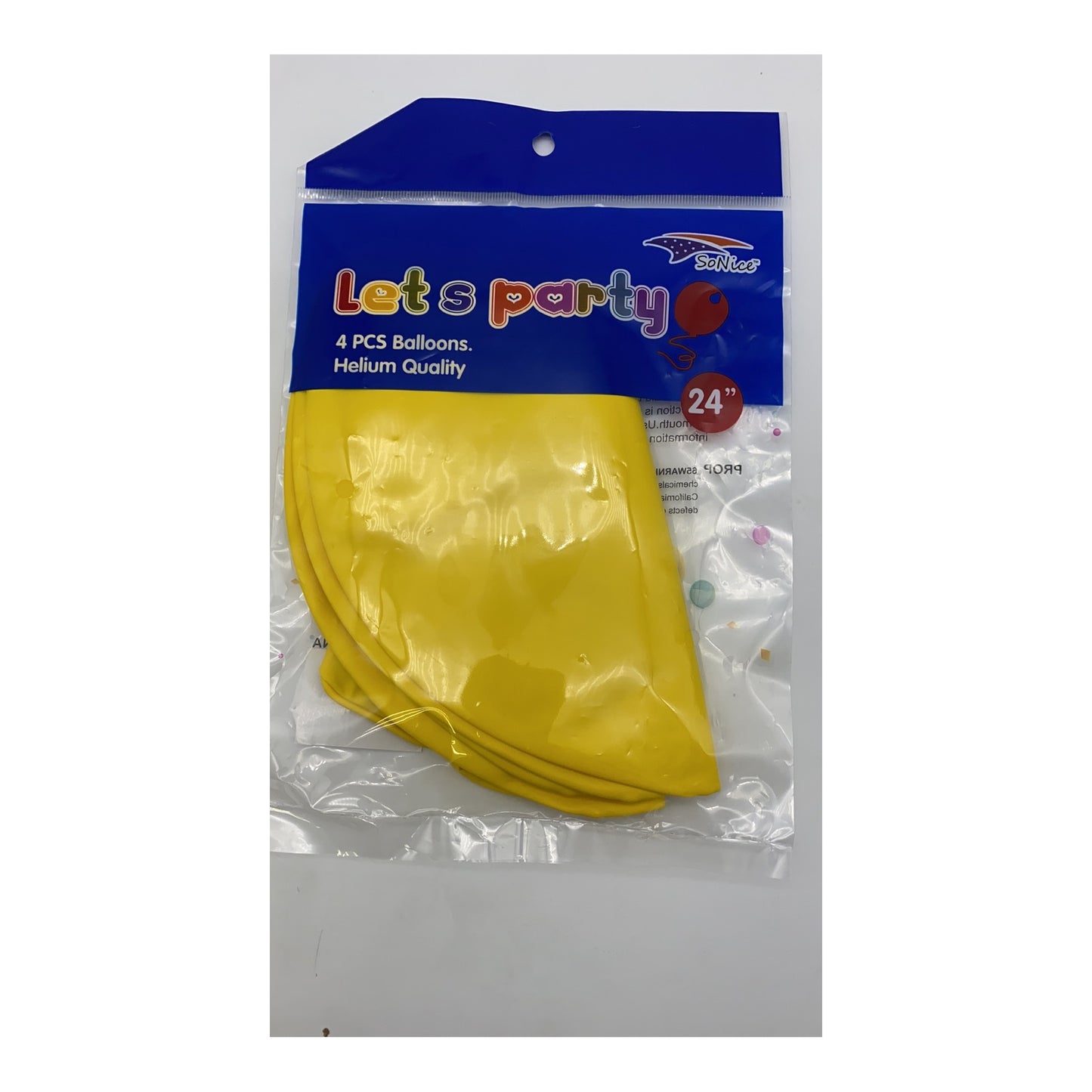 4Pc 24" Balloon Yellow