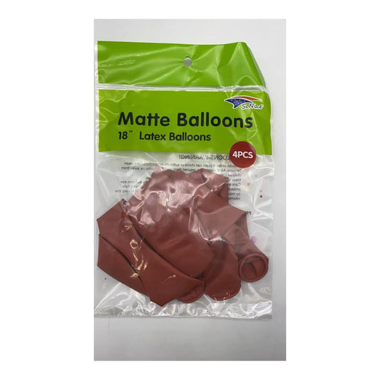 18" Matte Balloon Pink 4 ct 120Bg/Cs