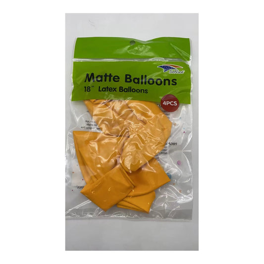 18" Matte Balloon Yellow 4 ct 120Bg/Cs