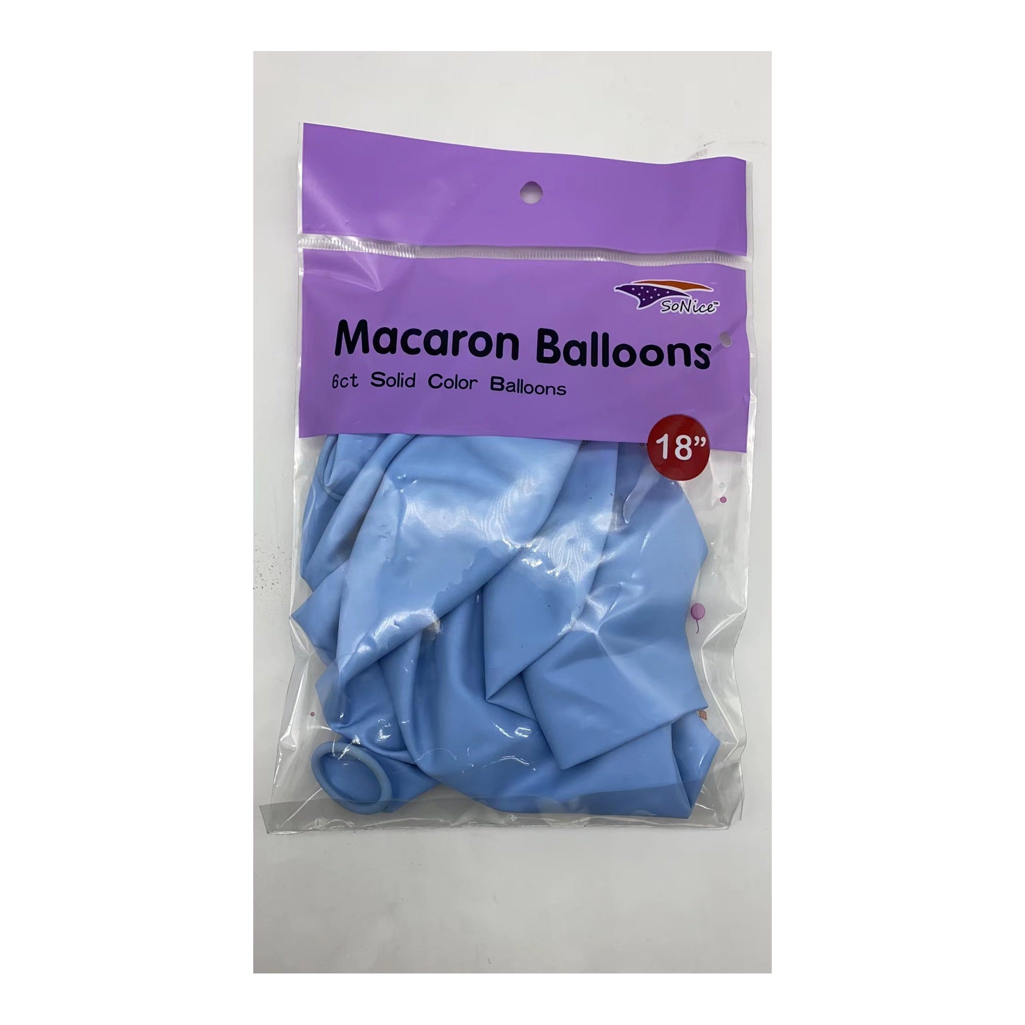 18"Macaron Balloon Blue 6 ct