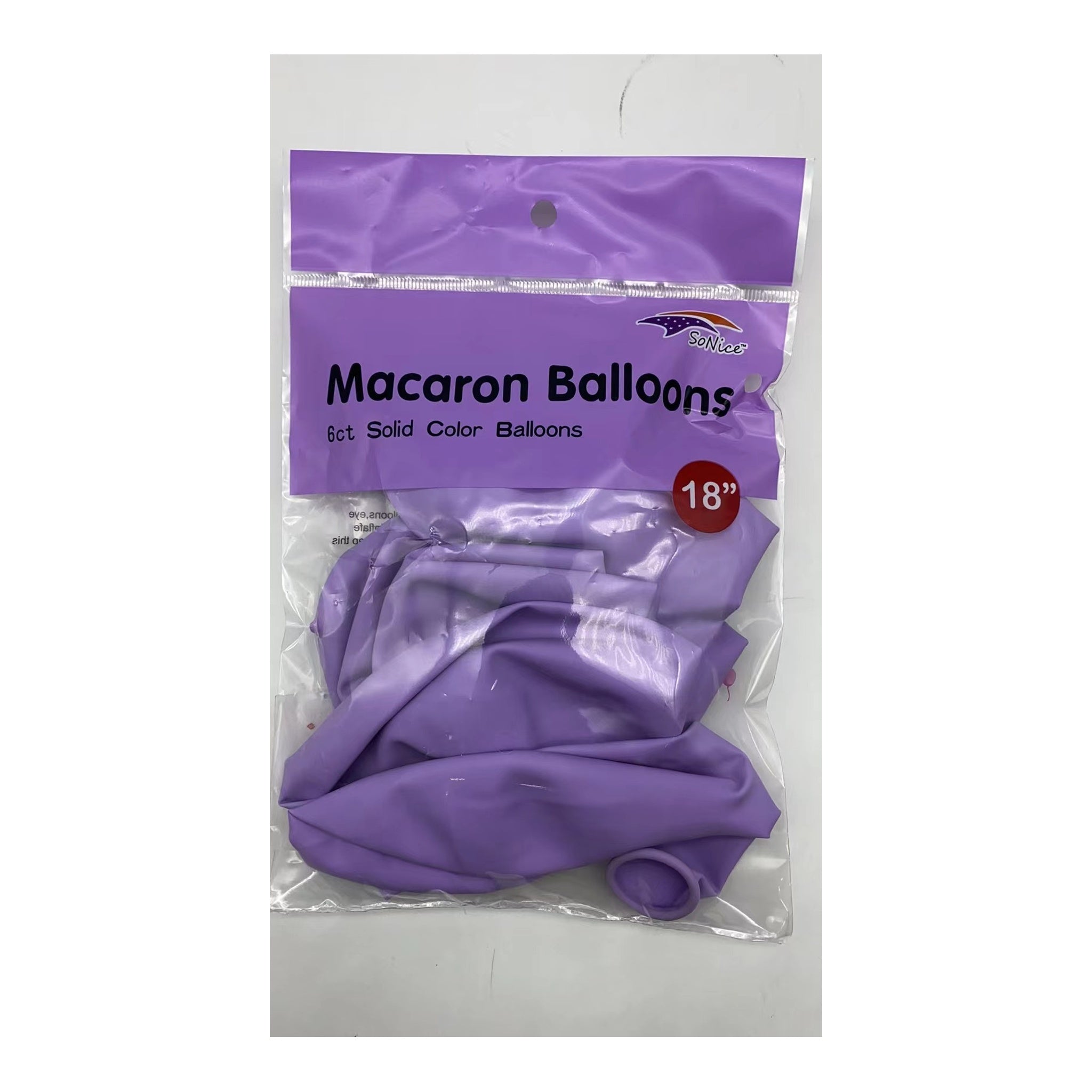 18"Macaron Balloon Purple 6 ct