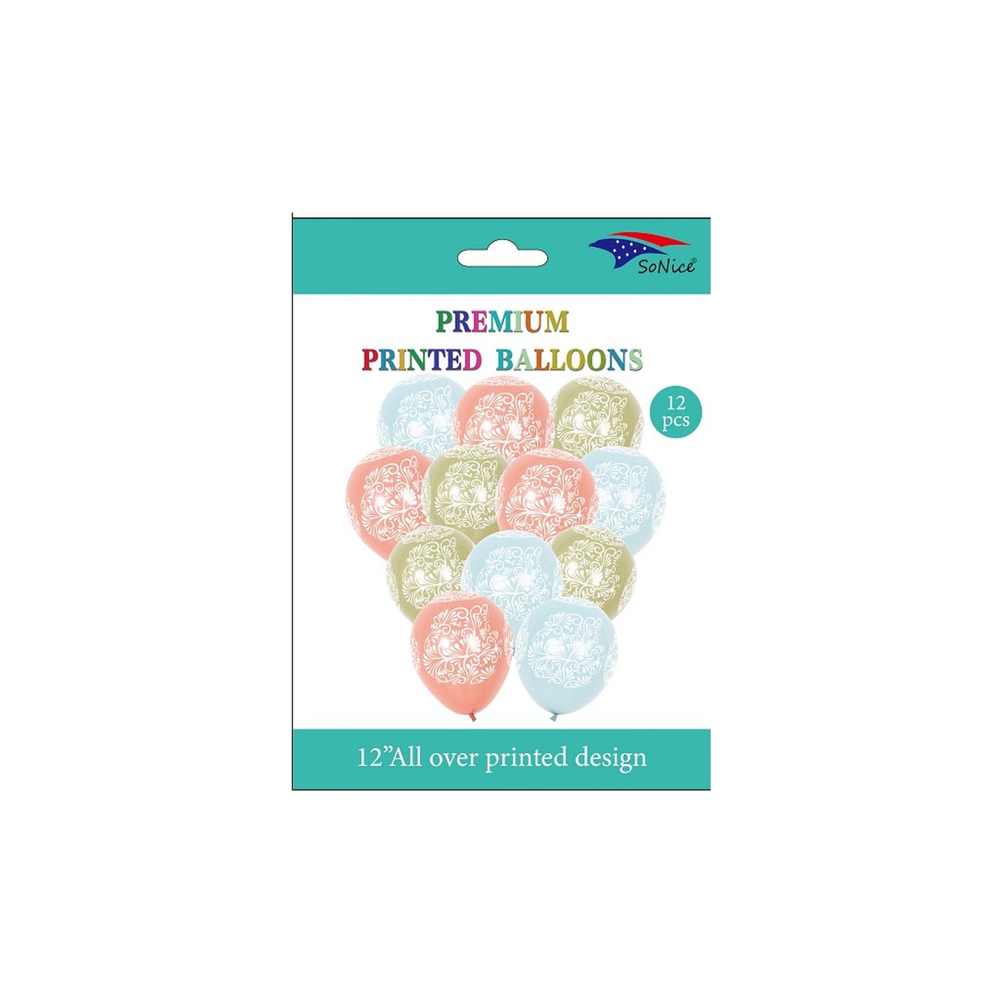 Printed Balloon 12 ct Artisanal Flower