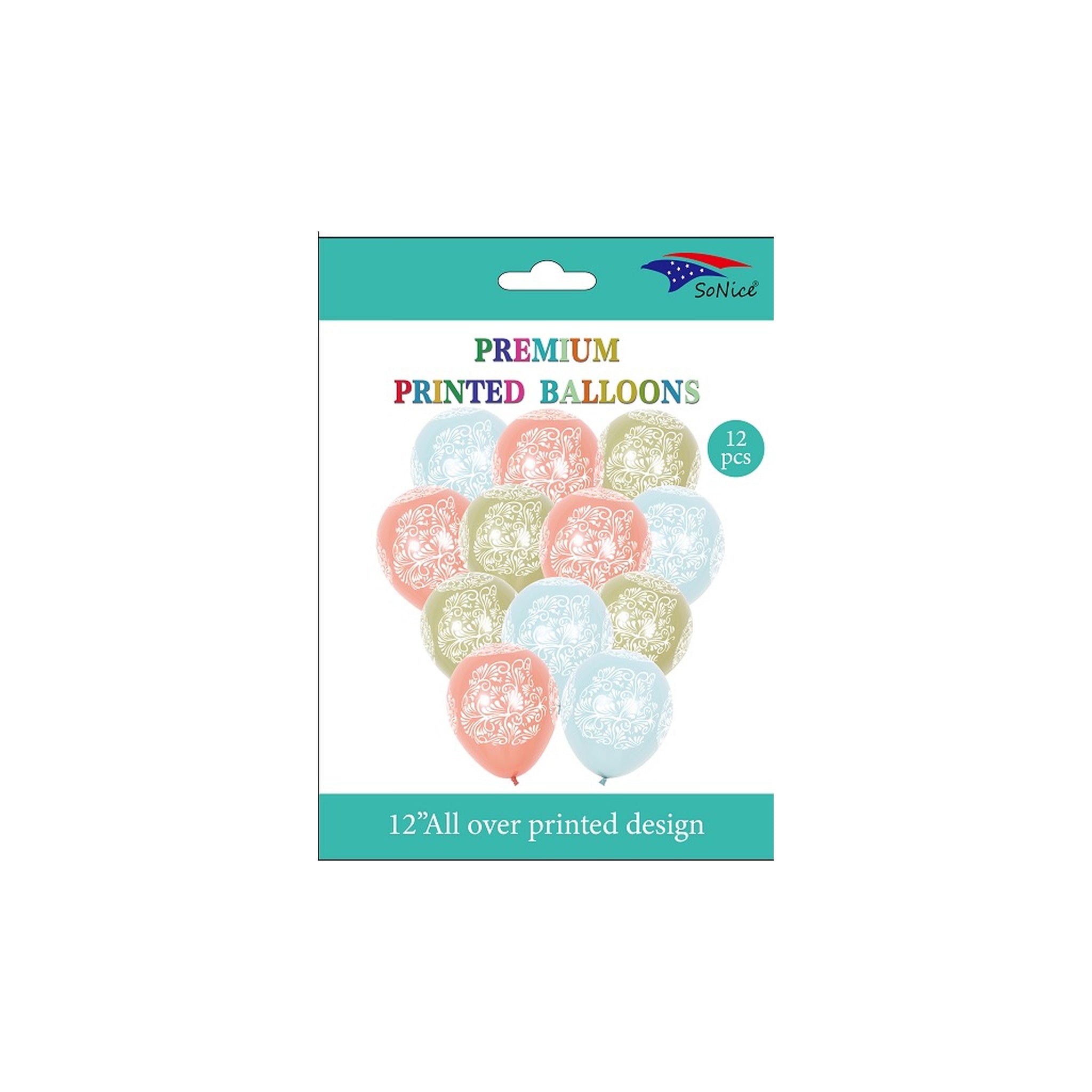 Printed Balloon 12 ct Artisanal Flower