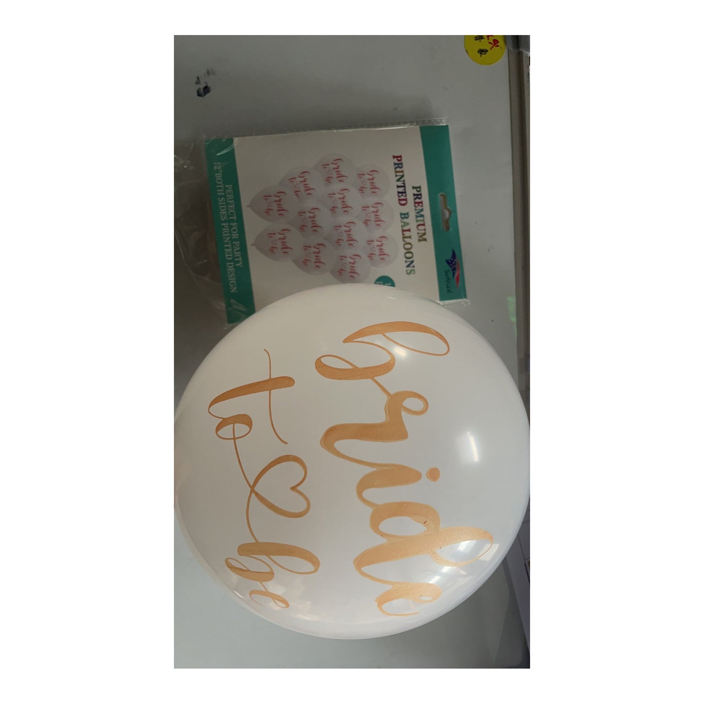 12"Prntd Balloon Bride To Be 12 ct