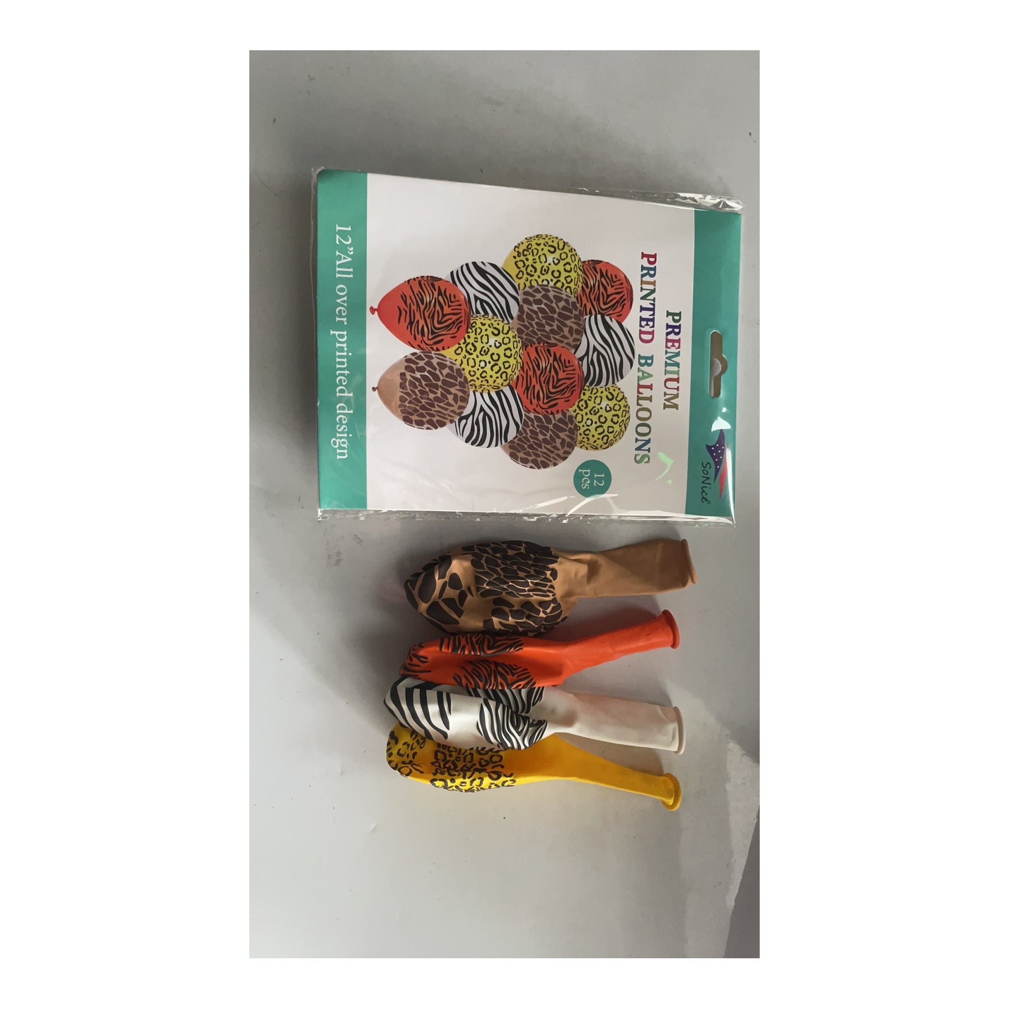 12"Prntd Balloon Get-Wild 12 ct