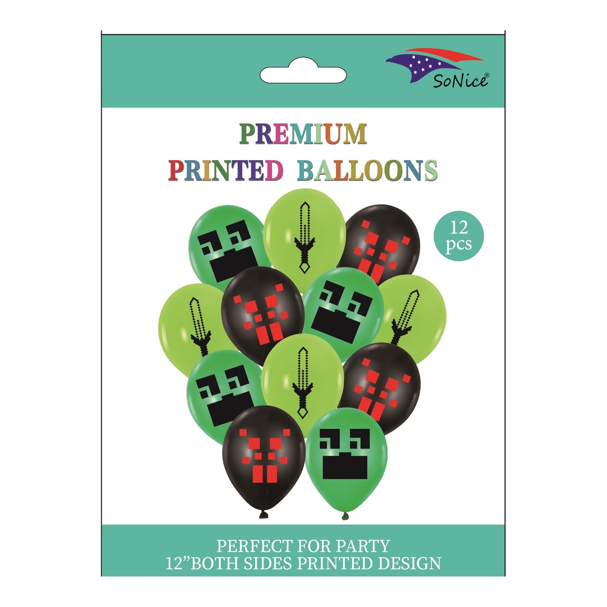 12" Printed Balloon 12 ct Game