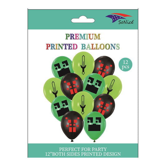 12" Printed Balloon 12 ct Game