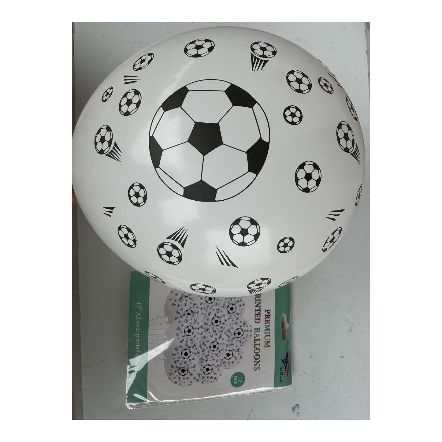 12"Printed Balloon 12 ct Soccer