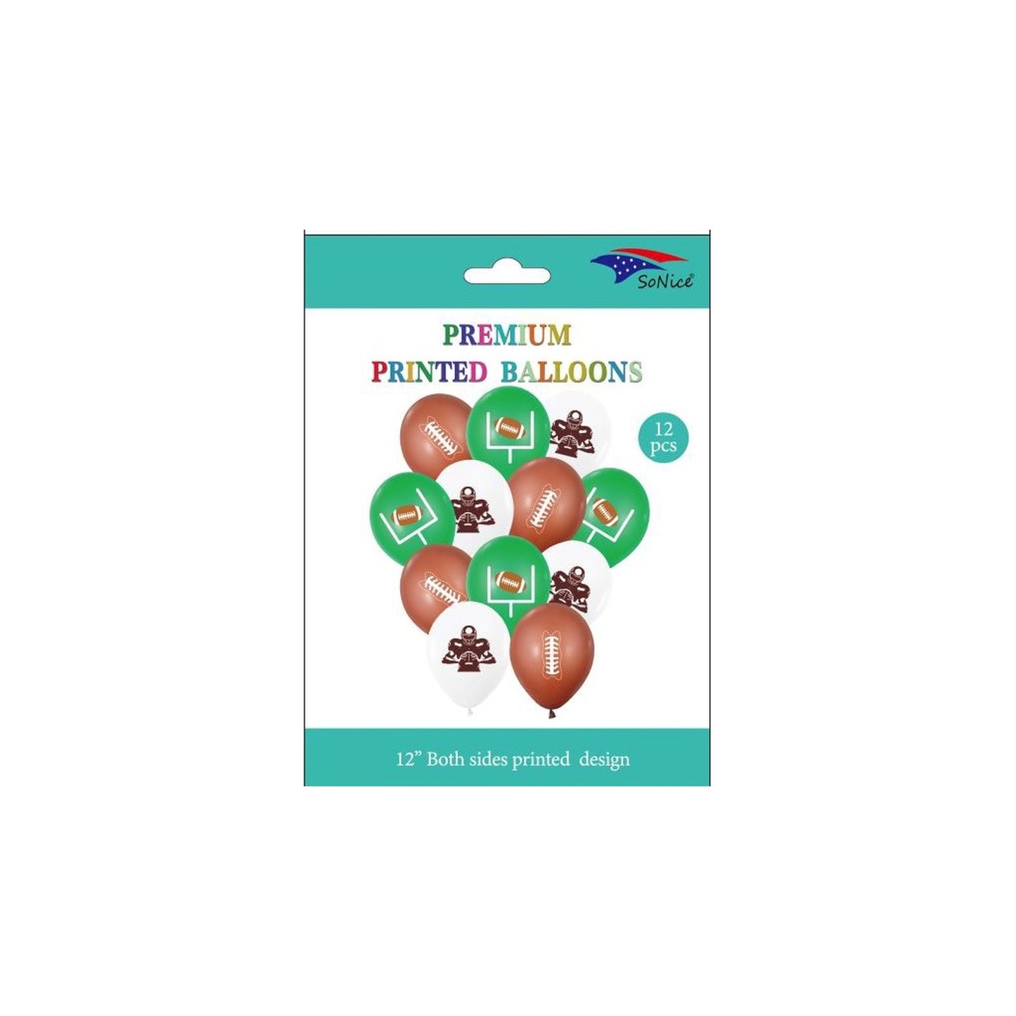 Prntd Balloon 12 ct Football 120Pk/Cs