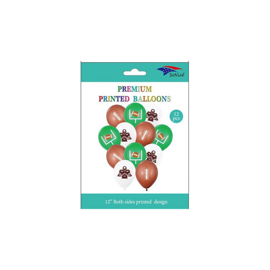 Prntd Balloon 12 ct Football 120Pk/Cs