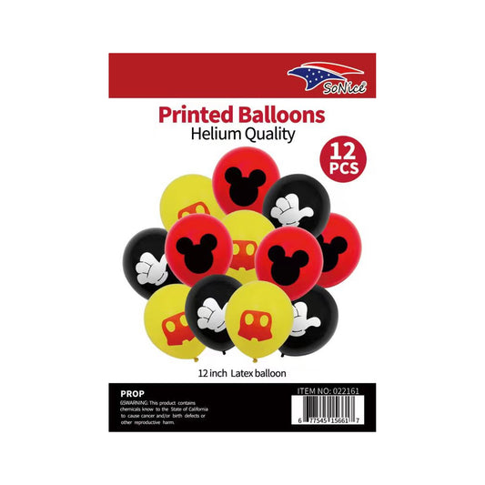 12"Printed Balloon 12 ct Mouse