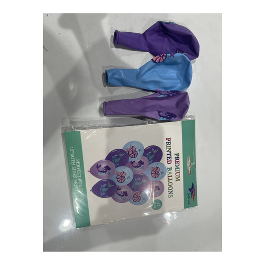 12"Printed Balloon 12 ct Mermaid