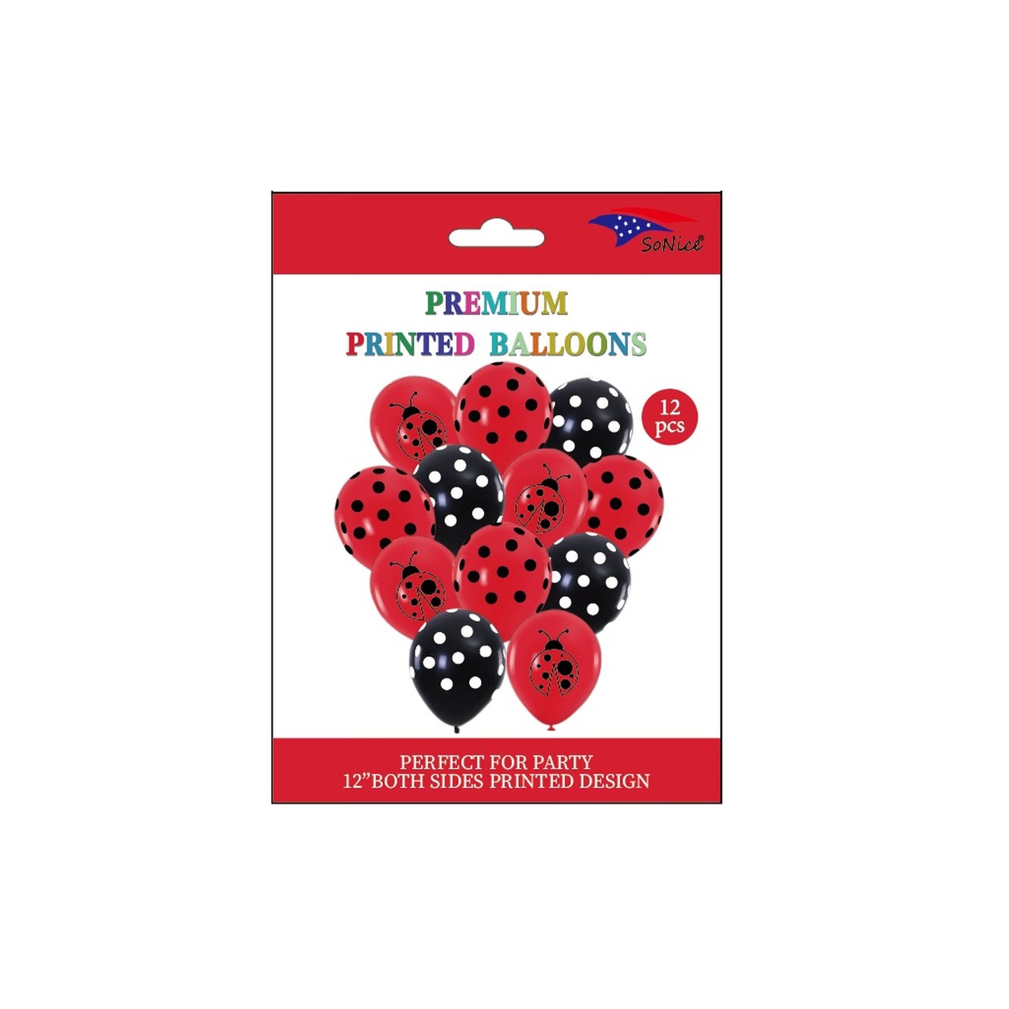 12 ct Prntd Balloon Ladybug 120Pk/Cs