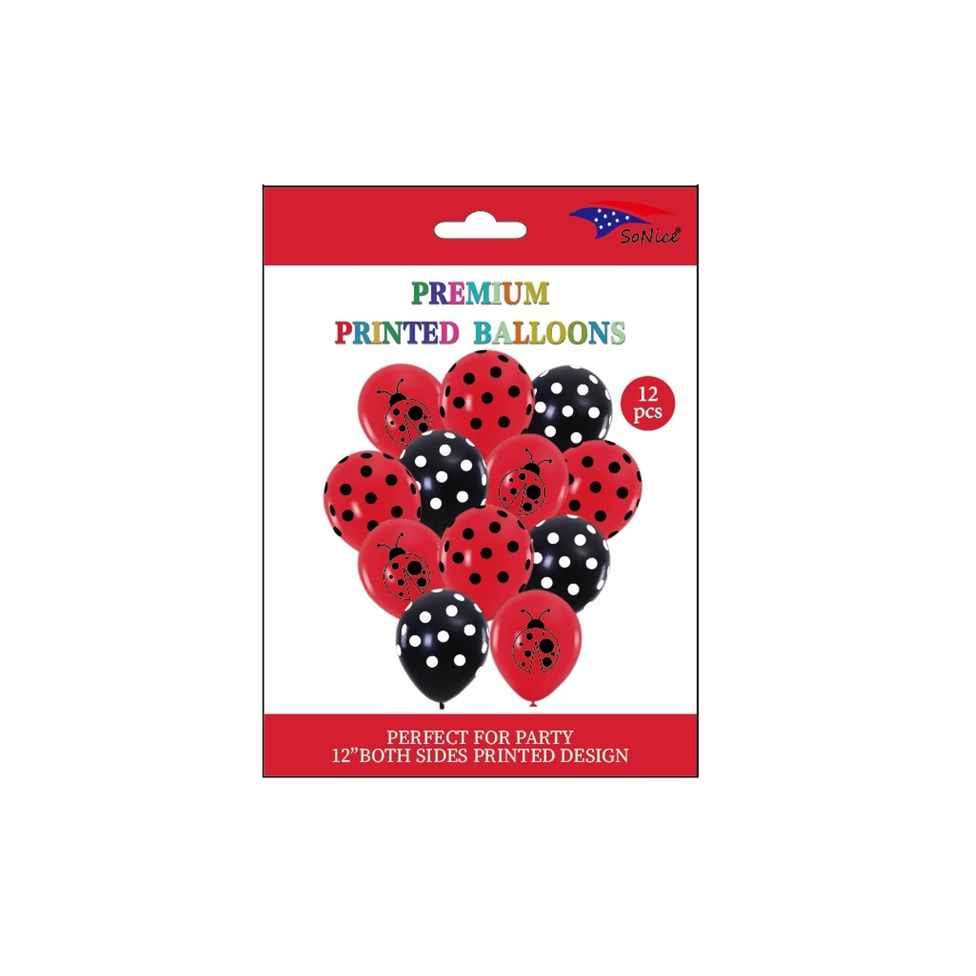 12 ct Prntd Balloon Ladybug 120Pk/Cs