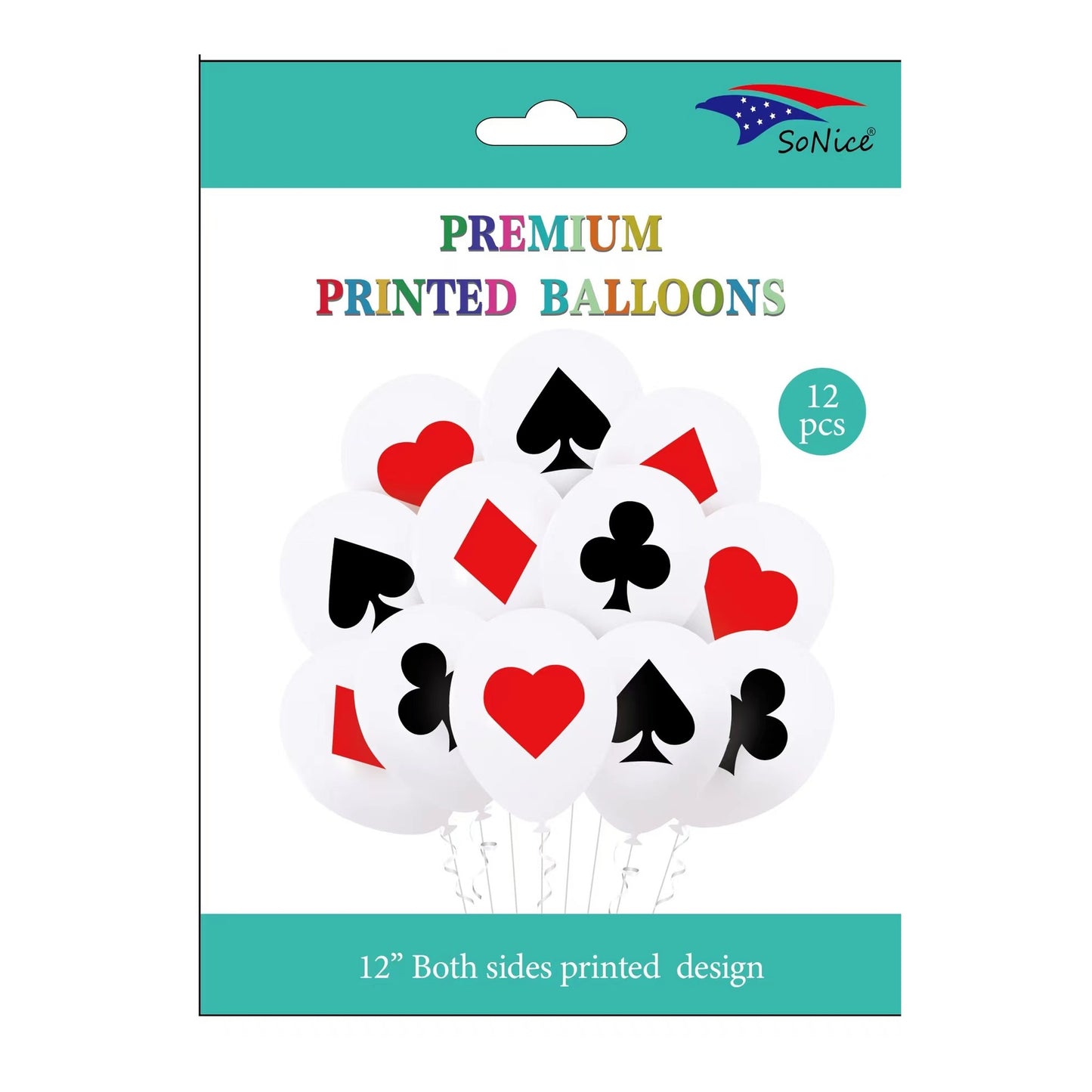 12"Printed Balloon 12 ct Casino