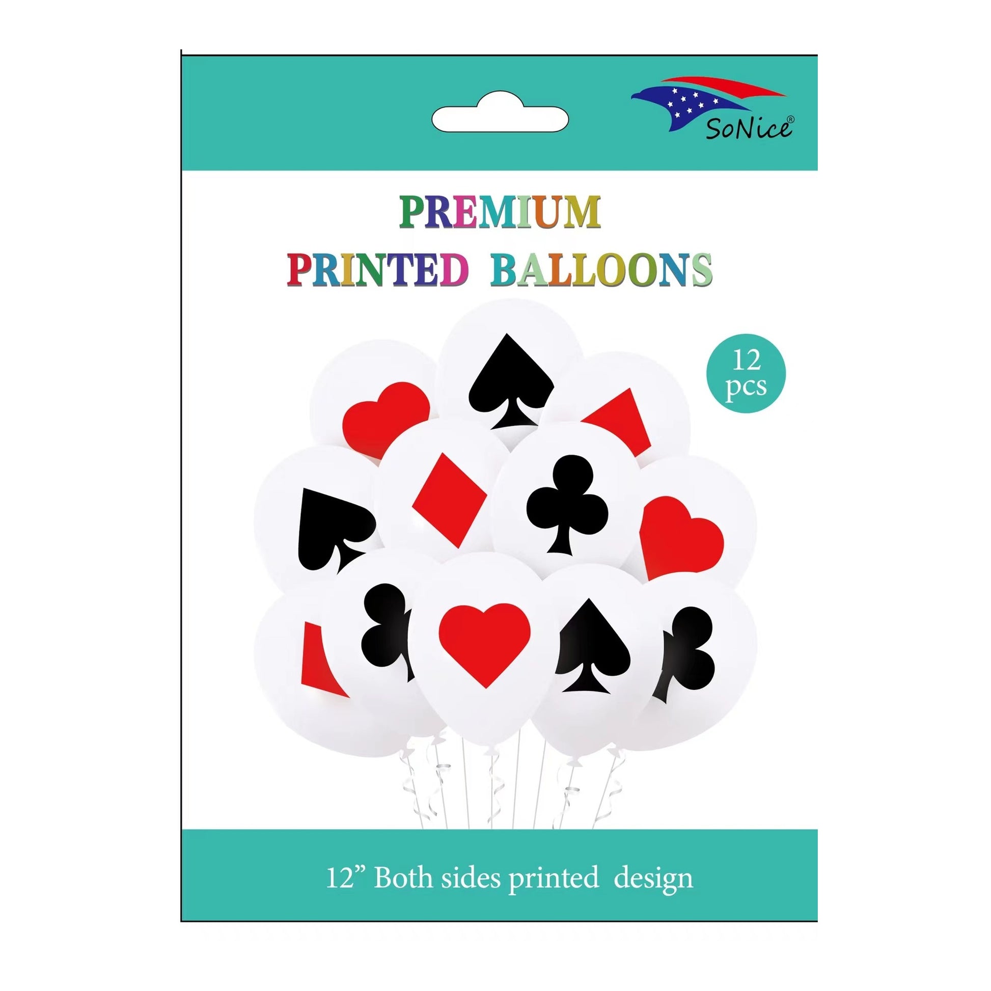 12"Printed Balloon 12 ct Casino