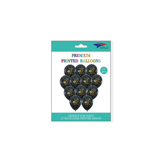 12 ct Printed Balloon Hbd40 120Pk/Cs