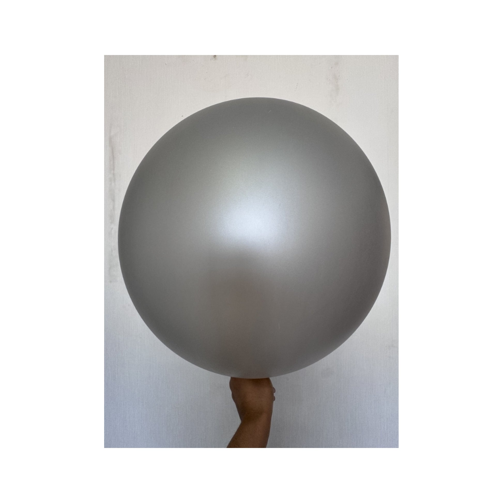 36" Latex Balloon 2Pcs Silver 120Pk/Cs