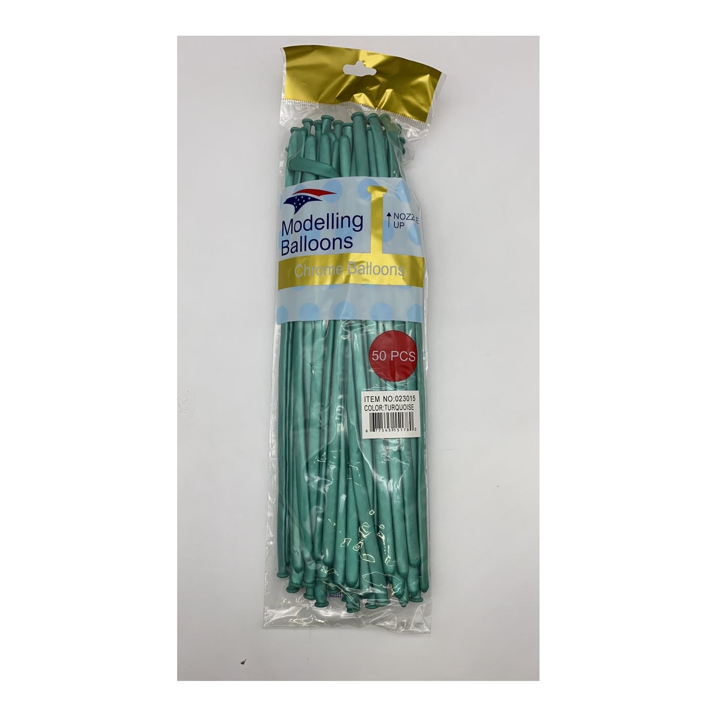 50 ct Chrome Modeling Balloon Turquoise