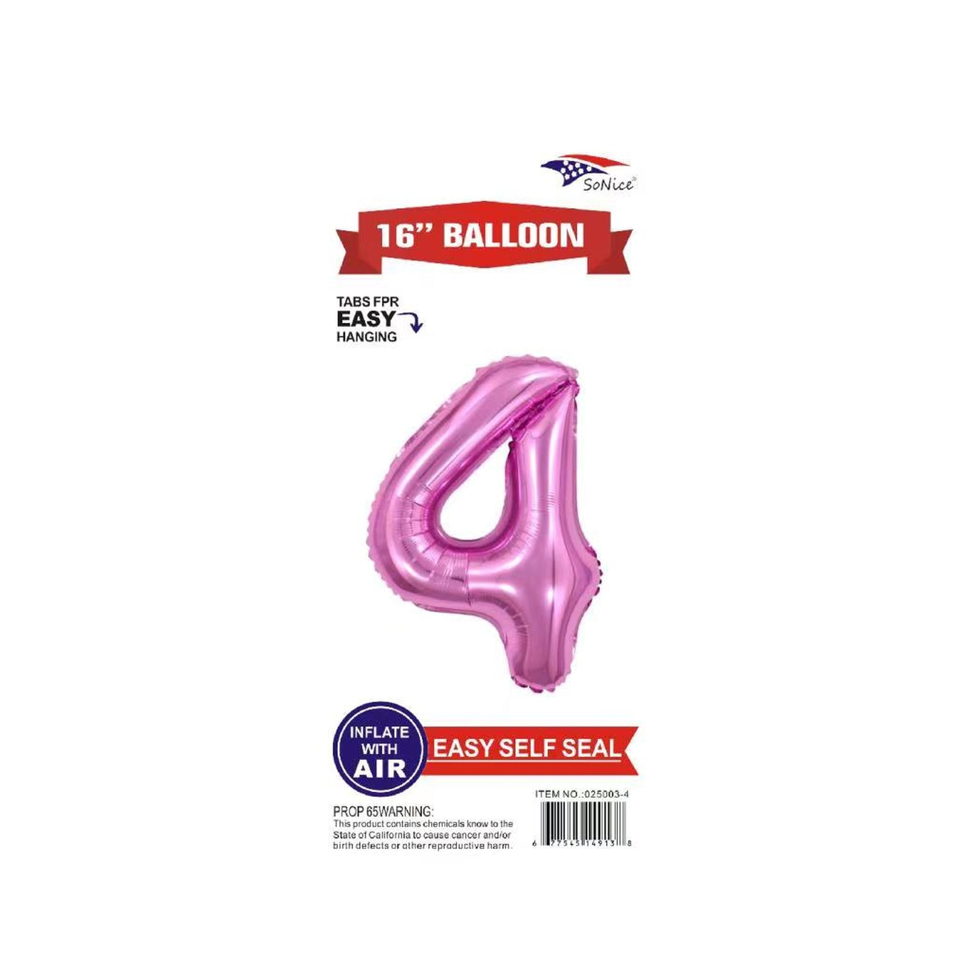 16" Foil Balloon Pink #4.