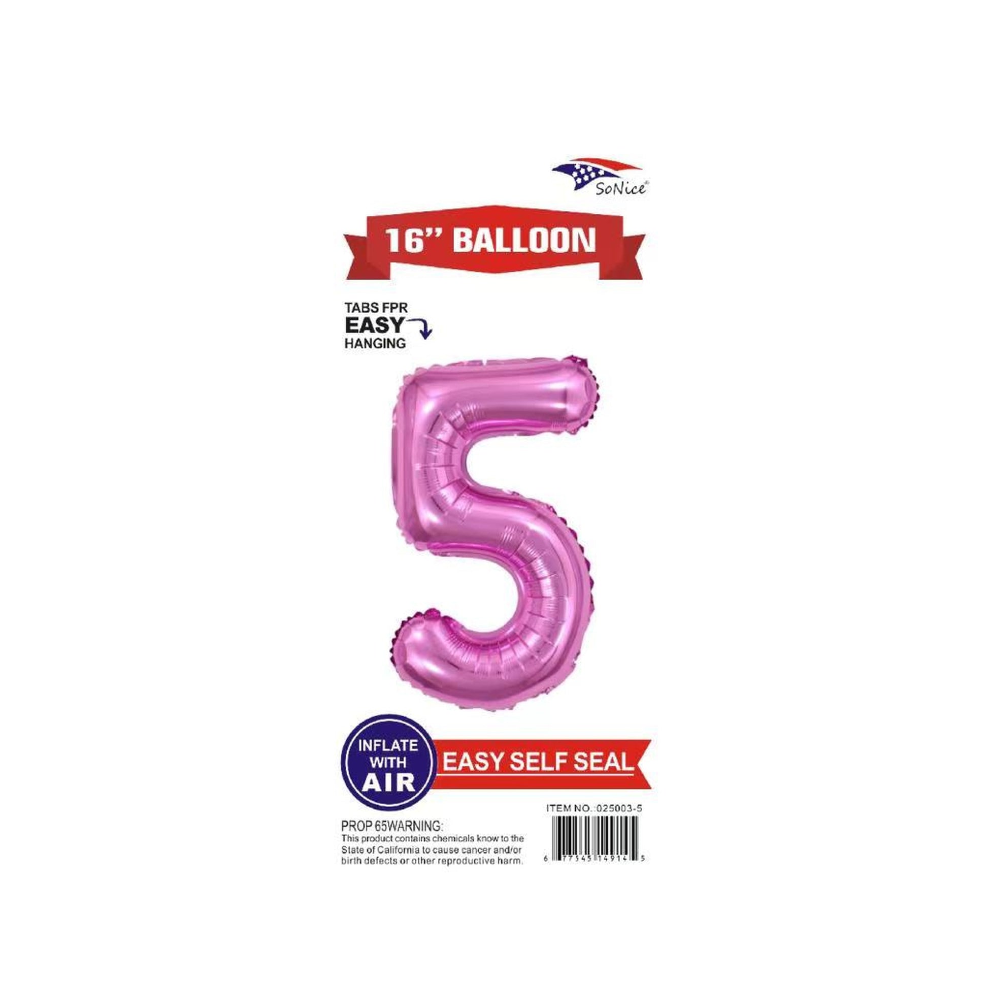 16" Foil Balloon Pink #5.