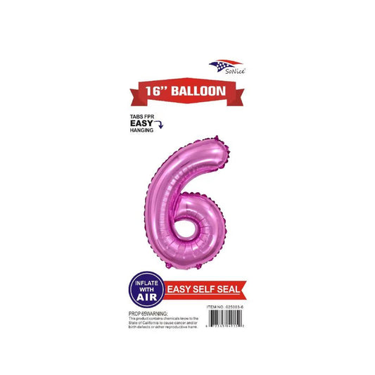 16" Foil Balloon Pink #6.