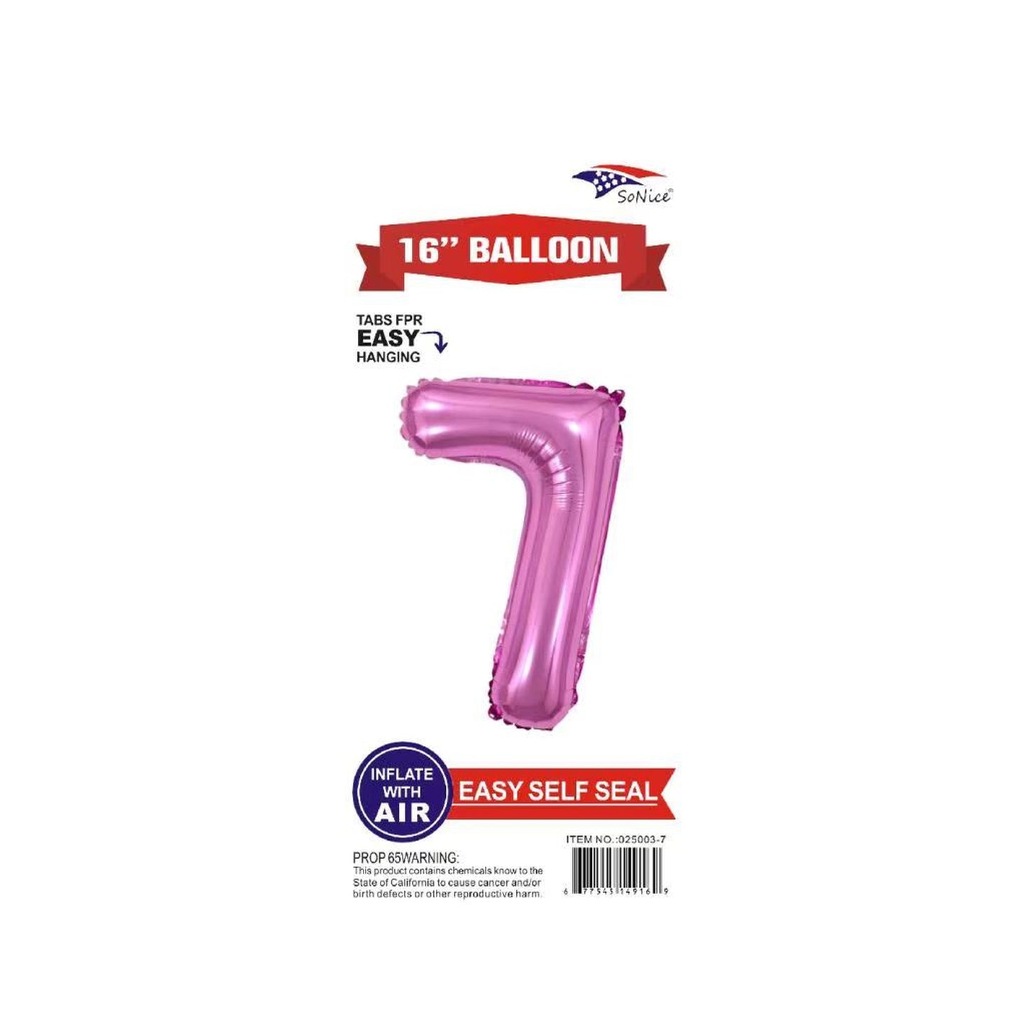 16" Foil Balloon Pink #7.