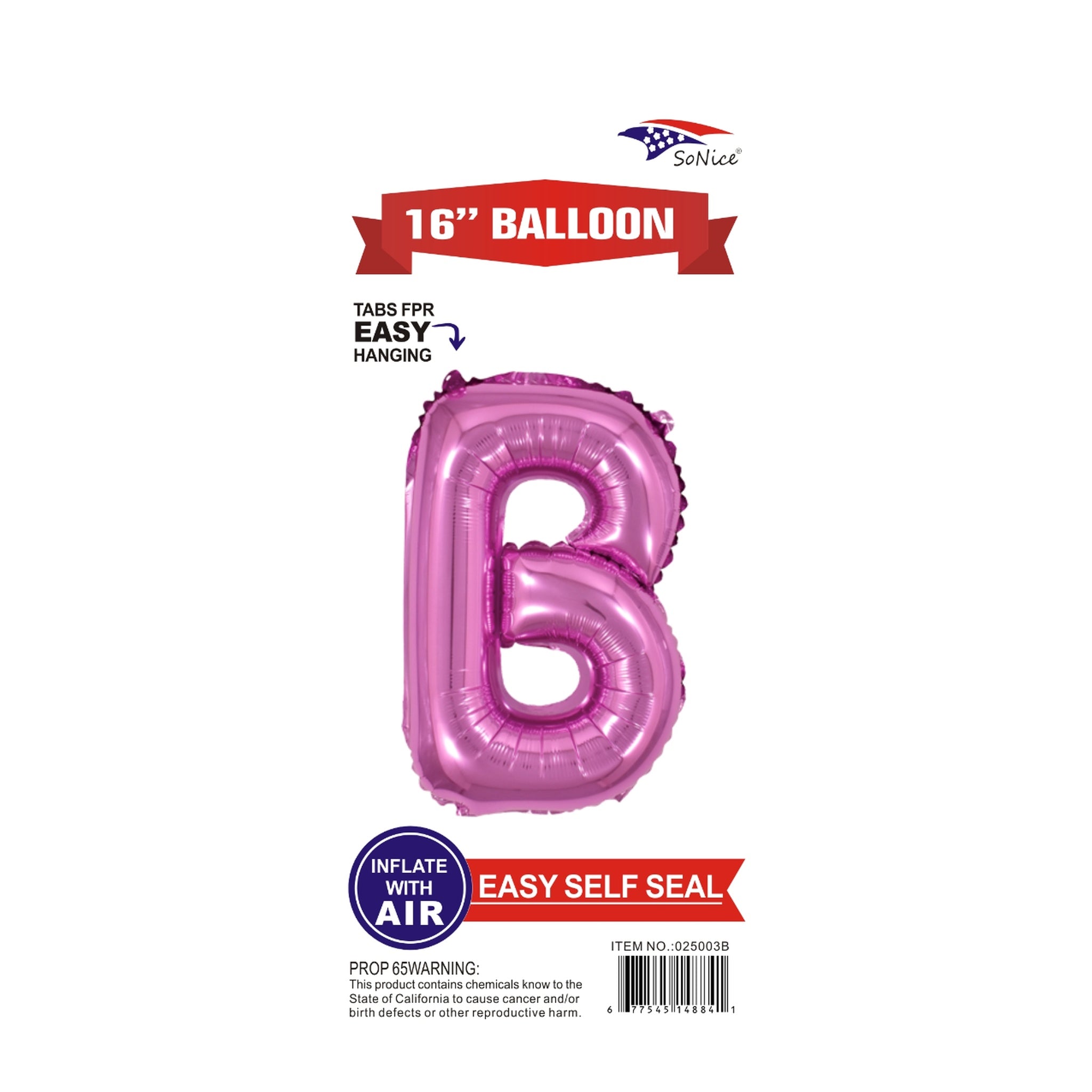 16" Foil Balloon Pink B.