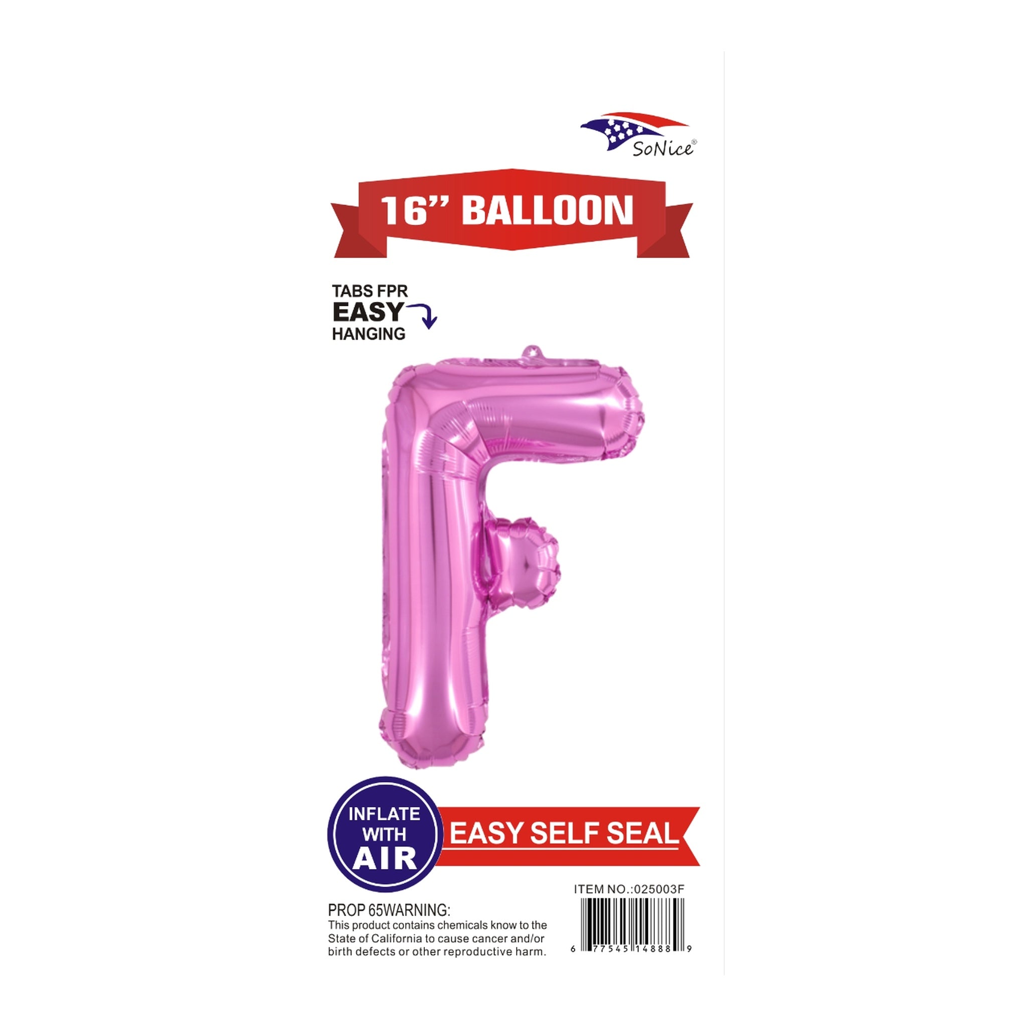 16" Foil Balloon Pink F .