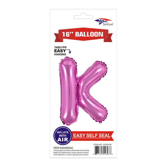16" Foil Balloon Pink K .