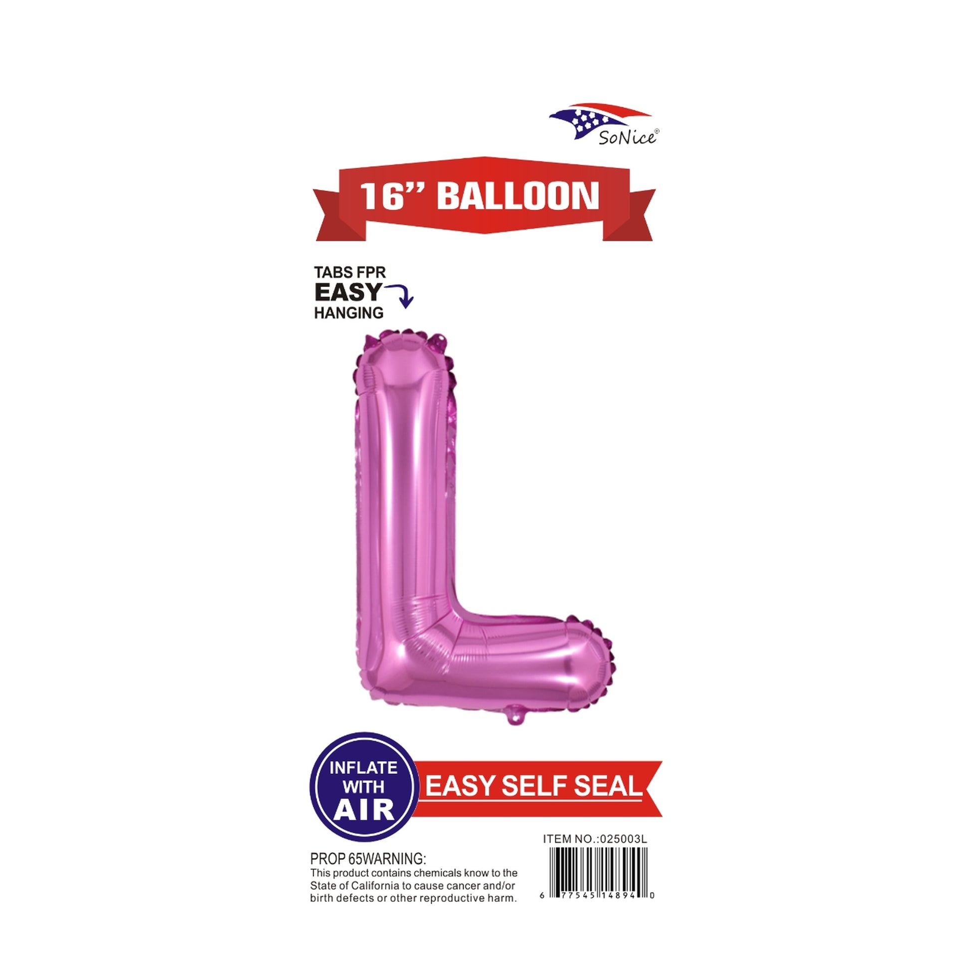 16" Foil Balloon Pink L.