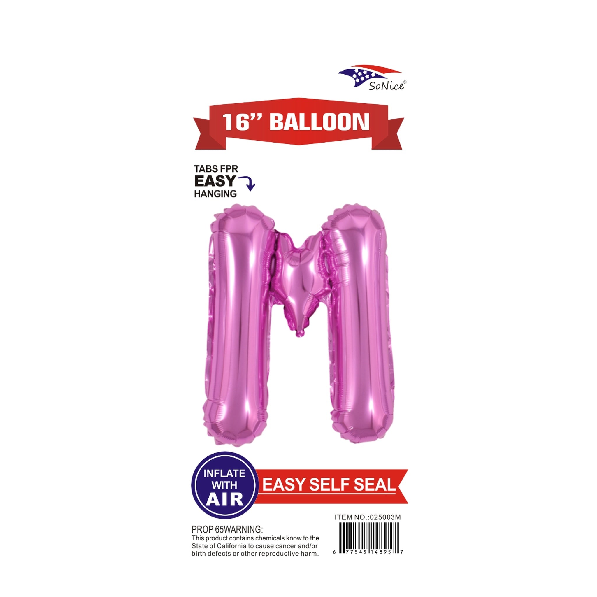 16" Foil Balloon Pink M.